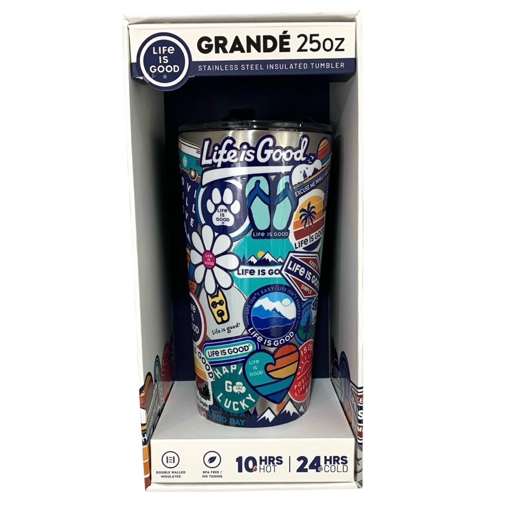 Life is Good Grande 25oz Tumbler Hiking Outdoors